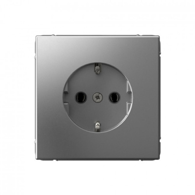 ARTGALLERY РОЗЕТКА с заземлением, 16А, механизм, СТАЛЬ Systeme Electric ArtGallery GAL000943
