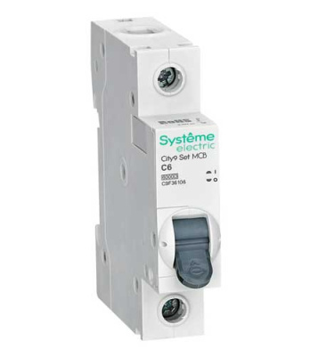 Systeme Electric City9 Set Автомат (АВ) С 6А 1P 6kA 230В Systeme Electric City9 C9F36106