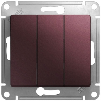 Выключатель 3-клавишный (схема 3) 10AX механизм Systeme Electric Glossa Баклажановый Systeme Electric Glossa GSL001131