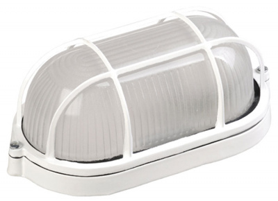 Светильник накладной, овал 109х212х100мм, с решеткой, 60W, Е27, IP54 белый IEK НПП1402 IEK НПП LNPP0-1402-1-060-K01