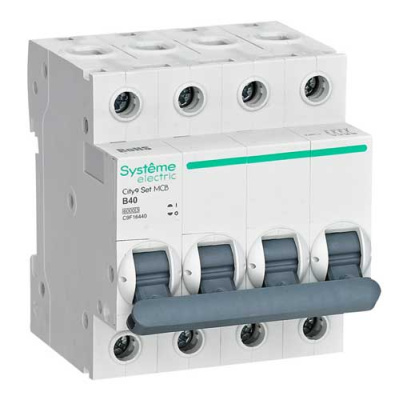 Systeme Electric City9 Set Автомат (АВ) B 40А 4P 6kA 400В Systeme Electric City9 C9F16440