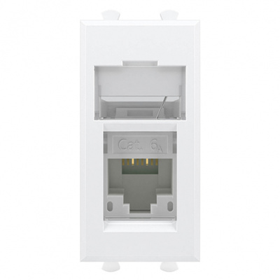 Компьютерная розетка RJ-45 модульная, кат.6А, "Avanti", "Белое облако", 1 модуль DKC DKC Avanti 4400371DKC