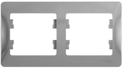 Рамка 2-постовая горизонтальная Systeme Electric Glossa Алюминий Systeme Electric Glossa GSL000302