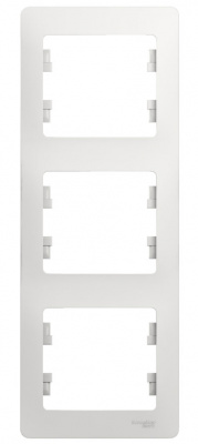 Рамка 3-постовая вертикальная Systeme Electric Glossa Белый Systeme Electric Glossa GSL000107