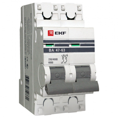 Автоматический выключатель 2P 25 A D 6kA EKF PROxima ВА 47-63 EKF PROxima ВА 47-63 mcb4763-6-2-25D-pro