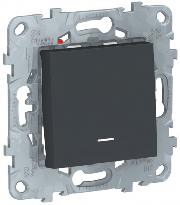 Переключатель 1-клавишный перекрестный с подсветкой сх.7A Schneider Electric Unica New Антрацит Schneider Electric Unica New NU520554N