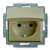 Розетка с заземлением с крышкой, в сборе, IP44 ABB Basic55 Шампань ABB Basic 55 2CKA002018A1501