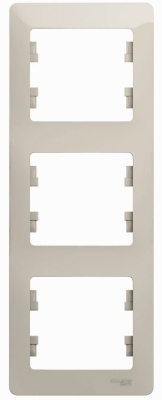 Рамка 3-постовая вертикальная Systeme Electric Glossa Молочный Systeme Electric Glossa GSL000907