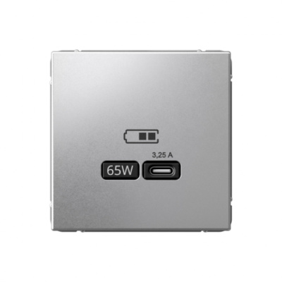 ARTGALLERY USB РОЗЕТКА тип-С 65Вт высокоскор.заряд. QC, PD, механизм, АЛЮМИНИЙ Systeme Electric ArtGallery GAL000327