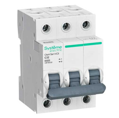 Systeme Electric City9 Set Автомат (АВ) С 32А 3P 6kA 400В Systeme Electric City9 C9F36332