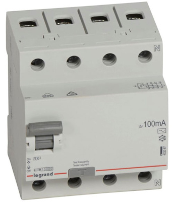 Устройство защитного отключения 4P 63A тип AC 100mA Legrand RX3 Legrand RX3 402068