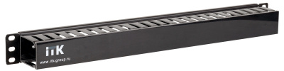 19" Пластиковый кабельный органайзер с крышкой, 1U, чер ITK ITK  CO05-1PC