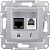 Розетка телефонная RJ11 + компьютерная RJ45 кат.5е UTP Schneider Electric Sedna Алюминий