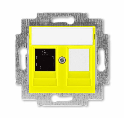 Розетка информационная RJ45 категория 5e и заглушка жёлтый ABB Levit ABB Levit 2CHH295117A6064