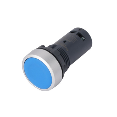 Systeme Electric Кнопка SB7 моноблочная 22мм синяя с возвратом, металл, 1НО+1НЗ, IP65 Systeme Electric SB7 SB7EA65