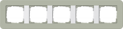 Рамка 5-постовая Gira E3 Серо-зеленый/Белый глянцевый Gira E3 0215415Gira