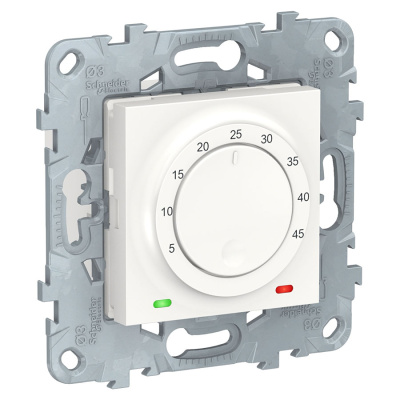 Термостат теплого пола 10А выносной термодатчик Schneider Electric Unica New Белый Schneider Electric  NU550318