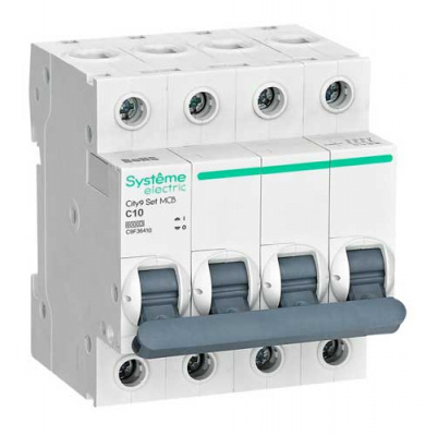 Systeme Electric City9 Set Автомат (АВ) С 10А 4P 6kA 400В Systeme Electric City9 C9F36410