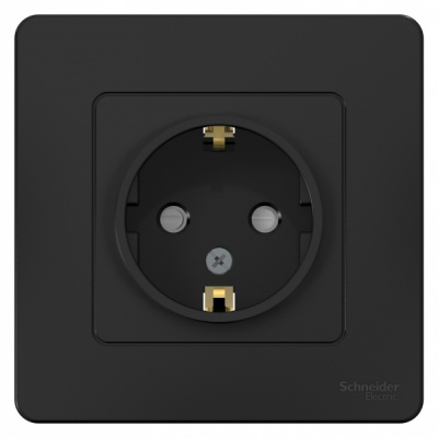 Розетка с заземлением со шторками скрытой установки 16A 250В Systeme Electric Blanca Антрацит Systeme Electric Blanca BLNRS001116