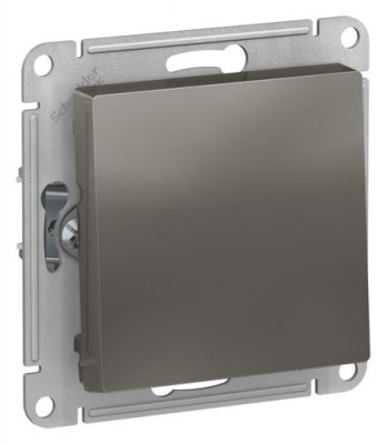 SE AtlasDesign Выключатель 1-клавишный 2-полюсный Сталь 10А мех Systeme Electric AtlasDesign ATN000921