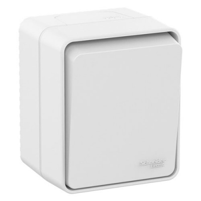 Выключатель 1-клавишный 10 АХ IP54 Schneider Electric AtlasDesign Profi54 Белый Systeme Electric AtlasDesign Profi54 ATN540111