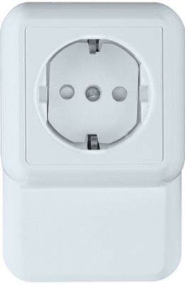 Розетка 1-ая с заземлением с з/ш плинтусная 16A монтаж. плата накладная в сборе (опт) Wessen Прима Белый Wessen Wessen Прима RA16-003-2M-B
