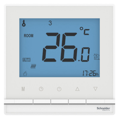 Термостат электронный теплого пола с датчиком от+5 до +35°C 16A в сборе Schneider Electric AtlasDesign Белый Systeme Electric AtlasDesign ATN000138