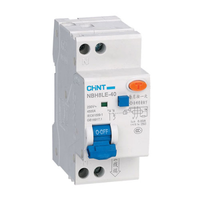 Дифференциальный автомат NBH8LE-40 1P+N 40A 30mA х-ка С 4.5kA (R) CHINT CHINT  206066CHINT