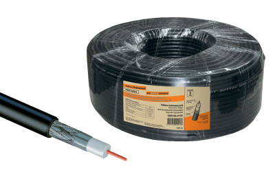 Кабель коаксиальный RG 6 CCS 100м для внутр. прокладки черный народный TDM TDM ELECTRIC  SQ0106-0102
