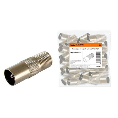 Переходник гнездо F - штекер TV без пайки TDM TDM ELECTRIC  SQ1809-0022
