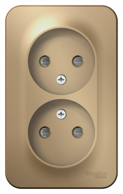 Розетка двойная без заземления со шторками накладного монтажа с изолирующей пластиной 16A 250В Systeme Electric Blanca Титан Systeme Electric Blanca BLNRA001214