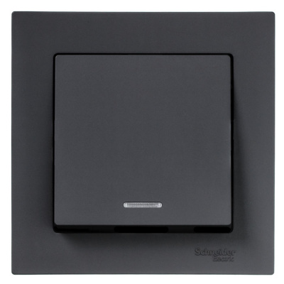 Выключатель 1-клавишный с подсветкой сх.1A 10AX механизм Schneider Electric AtlasDesign Карбон Systeme Electric AtlasDesign ATN001013