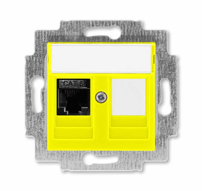 Розетка информационная RJ45 категория 6 и заглушка жёлтый ABB Levit ABB Levit 2CHH296117A6064