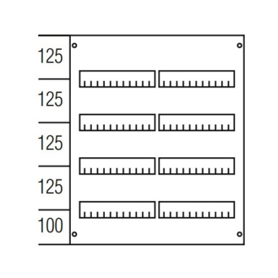Пластрон с прорезями DIN125мм 600х500мм, 4ряда ABB ABB CombiLine-M AS24