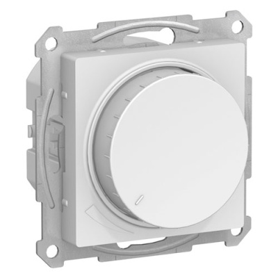 Светорегулятор (диммер) повор-нажим LED RC 400Вт механизм Schneider Electric AtlasDesign Белый Systeme Electric AtlasDesign ATN000123