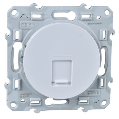 Розетка RJ45 кат.6е неэкранированная Schneider Electric Odace Белый Schneider Electric Odace S52R475