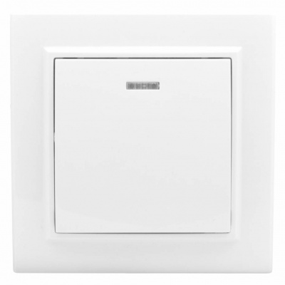 Выключатель 1-клавишный СП с индикатором10A EKF Basic Минск Белый EKF Минск ERV10-121-10