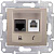 Розетка телефонная RJ11 + компьютерная RJ45 кат.6 UTP Schneider Electric Sedna Титан