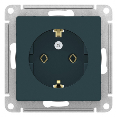 Розетка с заземлением 16A механизм Schneider Electric AtlasDesign Изумруд Systeme Electric AtlasDesign ATN000843