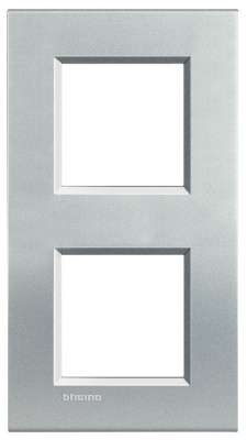 Рамка прямоугольная 2+2 мод Bticino Living Light Алюминий Bticino Living Light LNA4802M2TE