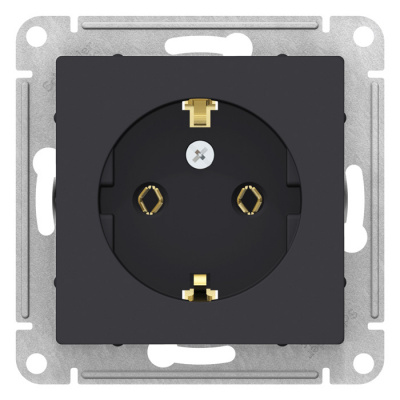Розетка с заземлением 16A механизм Schneider Electric AtlasDesign Карбон Systeme Electric AtlasDesign ATN001043