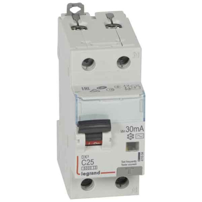 Дифференциальный автомат 1P+N 25A (C) 6kA тип AС 30mA Legrand DX3 Legrand АВДТ-DX3 411004