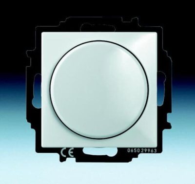 Светорегулятор поворотно-нажимной 60-400 Вт для л/н ABB BJB Basic55 Белый ABB Basic 55 2CKA006515A0842
