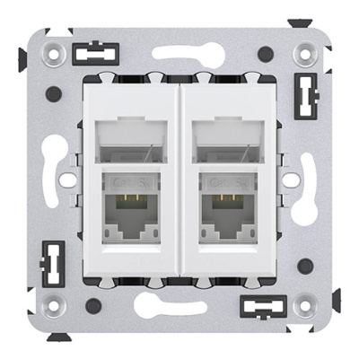 Компьютерная розетка RJ-45 в стену, кат.5e двойная, "Avanti", "Белое облако" DKC DKC Avanti 4400464DKC