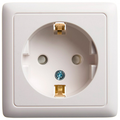 Хит о/у Розетка с заземлением со шторками 16А, 250В, белый. россия Schneider Electric Systeme Electric  RA16-138-B