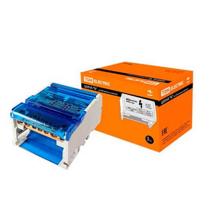 Шина "N" нулевая на DIN-рейку в корпусе 4х7групп 100A TDM TDM ELECTRIC TDM Шины SQ0801-0009