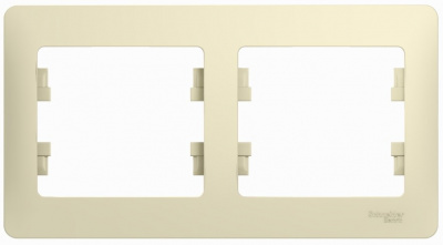 Рамка 2-постовая горизонтальная Systeme Electric Glossa Бежевый Systeme Electric Glossa GSL000202