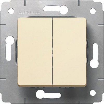 Выключатель 2-клавишный 10A Legrand Cariva Слоновая кость Legrand Cariva 773758