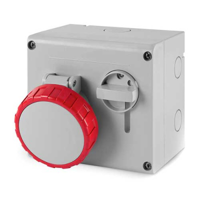 Розетка настенная с механической блокировкой и верхним расположением разъема IP67 32А 3P+E 400В DKC DKC  DIS5053286