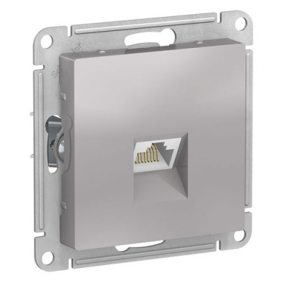 Розетка компьютерная RJ45 кат.6A механизм Schneider Electric AtlasDesign Алюминий Systeme Electric AtlasDesign ATN000386